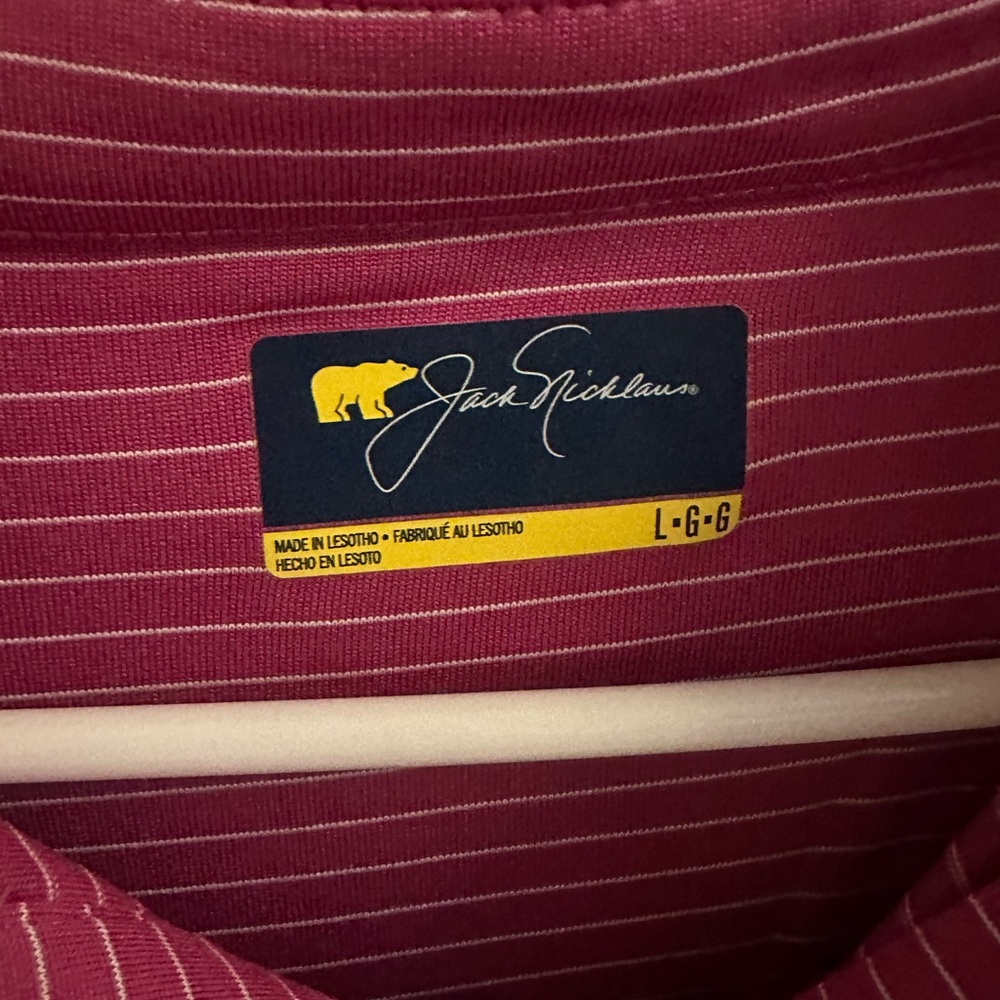 Jack Nicklaus dark pink striped golf polo - Picture 2 of 13